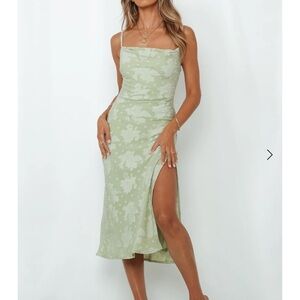 NWT Sage Green Cowl Neck Midi Dress